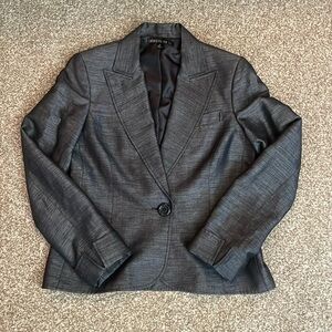 Lafayette 148 New York Slate Gray Single-Button Blazer